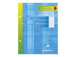 Première et la dernière page vierges; Clairefontaine 200 Feuilles Simples 17x22 Cm Grands Carreaux Perforees Pas Cher Bureau Vallee