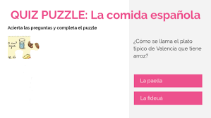 Puzzle en espanol como se dice. Quizz Comida By Prof Fernandez On Genially