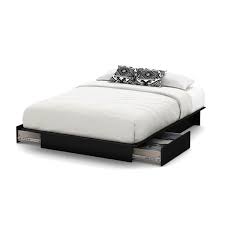 Storage beds come in many different styles. South Shore Furniture 2 Drawer Pure Black Step One Platform Full Queen Bed 3107217 Reno Depot