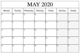 10 Best Editable May 2020 Calendar Printable Calendar In 2020 Printable Calendar Word Printable Calendar Template January Calendar