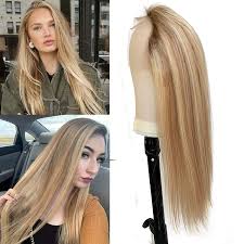 6pk human hair dreadlock extensions blue white star beads. Amazon Com Highlight Lace Front Wigs Brown Rooted Human Hair Wigs For Black White Women 16 Inch Natural Long Straight Brown With Blonde Highlights 13x1 Glueless Lace Wigs Pre Plucked With Baby Hair