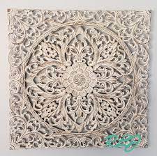 Rustic Elegant Square White Washed Carved Wood Scrolling Etsy Carved Wood Wall Art Wood Wall Art Panel Wall Art