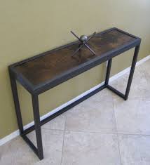 Modern Industrial Metal And Juniper Console Table Sofa Table Display Table Urban Vintage Minimalist Des Metal Sofa Metal Furniture Industrial Console Tables
