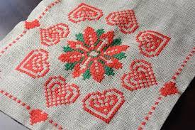 Norwegian Hand Embroidered Christmas Table Runner Vintage Etsy Scandinavian Tablecloths Hand Embroidered Scandinavian Holiday Decor