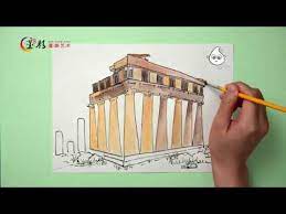 Travel With Momo - Europe3 - Simple Drawing Tutorial For Beginners - How To Draw  Parthenon Temple - Youtube