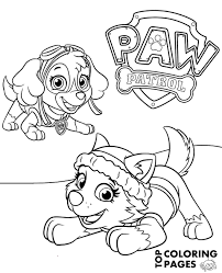 Paw patrol coloring pages collection. Coloring Sheet Paw Patrol Everest And Skye To Print And Download