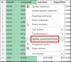 Verbundene zellen nehmen den platz über. Zusammenfuhren Von Spalten Power Query