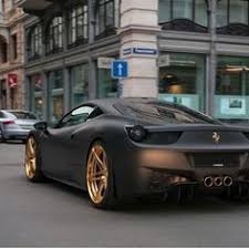 Black And Gold Car Color Matte Black X Gold Chrone Ferrari 458 Italia Dream Cars Lamborghini Dream Cars Ferrari