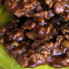 No Bake Cookies With Peanut Butter Rice Krispies And Chocolate Recipe No Bake Cookies Dessert Recipes Food