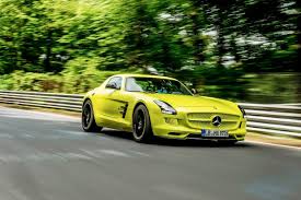 Mercedes Benz Sls Amg Electric Drive Breaks Nurburgring Ev Lap Record Mercedes Benz Sls Amg Mercedes Benz Sls Mercedes Sls
