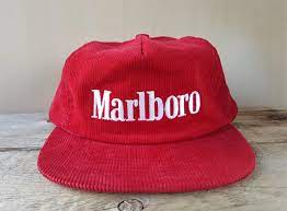 Marlboro Cigarettes Vintage Red Corduroy Snapback Hat Embroidered Tobacco Company Promo Adjustable Racing Cap Habitat Industries Inc Ny Marlboro Hat Vintage Trucker Hats Marlboro