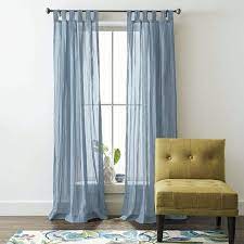 Better Homes Gardens Arusha Solid Sheer Tab Top Single Curtain Panel Blue 50 X 63 Walmart Com Blue Curtains Living Room Home Tiny Living Rooms