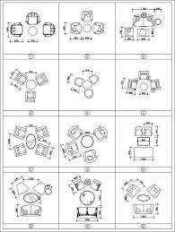 Round table with six chairs for lunch. Sofa Cad Blocks Set Download Autocad Blocks Drawings Details 3d Psd