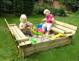 Enfants Aire De Jardin Jeux Bac A Sable En Bois Idee Originale Kids Yard Outdoor Furniture Sets Outdoor Decor