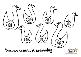 Partridge in a pear tree. On The 7th Day Of Christmas Seven Swans A Swimming