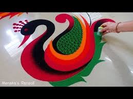 Rangoli Is An Art Form Originating In The Indian Subcontinent In Which Patterns Are Created On The Flo Rangoli Designs Rangoli Designs Latest Peacock Rangoli