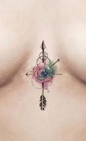Cute Small Watercolor Arrow Sternum Tattoo Ideas For Women Www Mybodiart Com Tattoos Arrow Tattoos For Women Sternum Tattoo Arrow Tattoos
