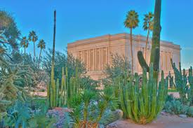 An Hdr Image Of The Mesa Arizona Temple Through The Cactus Garden Mormon Temples Lds Temples Temple