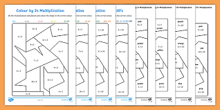 A coloring book (british english: Color By 2s 5s And 10s Mulitiplication Times Tables