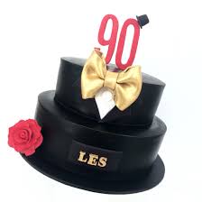Want to wish 90th birthday to your grandpa and grandma or mother and father? Tuxedo 90th Birthday Men Cake 90th Birthday Cakes Cakes For Men Kids Cake