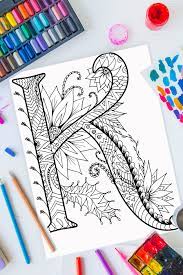 Here's what happened to those six lost letters. Zentangle Letter K Design Free Printable Kids Activities Blog