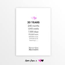 See full list on convertoctopus.com 20 Year Anniversary 20th Anniversary Print Months Weeks Days Hours Minutes Seconds Personalized Year 20 Year Anniversary 20th Anniversary Anniversary Gifts