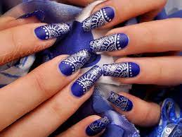 Then paint your nails with a blue nail polish. Blue And Silver Acrylic Nails New Expression Nails