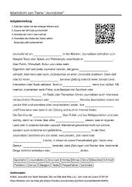 Arbeitsblatt Mit Luckentext Zum Thema Journalisten Arbeitsblatter Arbeit Unterricht Schule