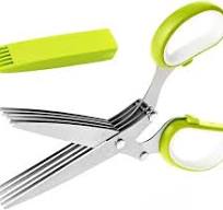 BangShou Forbici da Cucina a 5 Lame in Acciaio Forbici da Cucina a 5 Lame  in Acciaio Inox Forbici da Erbe Aromatiche Inox Forbici Multi Lama con ...