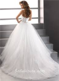 Puffy Ball Gown Wedding Dresses Simple Ball Gown Strapless Lace Tulle Puffy Wedding Dress With Beading Puffy Wedding Dresses Wedding Dresses Bridal Dresses