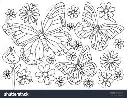 These alphabet coloring sheets will help little ones identify uppercase and lowercase versions of each letter. Coloring Page Butterflies With Flowers Royalty Free Stock Vector 490126561 Avopix Com