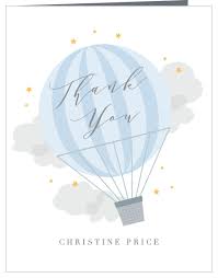Print your baby shower thank you card and show your family how much you love them. Boy Air Balloon Baby Shower Thank You Cards By Basic Invite