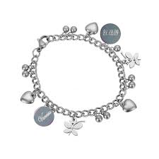 Ce bijou personnalisé est composé de mailles fines, de charms en forme de papillon et de lune ainsi que des petites billes en métal. Bracelet Personnalisable Pour Femme