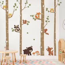 Birken Mit Niedlichen Waldtieren Wald Kinderzimmer Wandtattoo Birkenbaum Wandtattoo Kinde In 2020 Kinderzimmer Dekor Dekoration Kinderzimmer Wandbilder Kinderzimmer