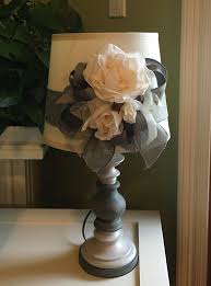 Handmade Cottage Chic Shabby Chic Lamp Table Lamp Grey Ivory Small Lamp Dorm Lamp Desk Shabby Chic Lamps Chic Home Decor Shabby Chic Kitchen