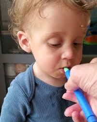 FTGO was able to gift this cutie a z-vibe which is used for feeding therapy  to help “wake” up his mouth. Happy to learn that he is able to eat food off