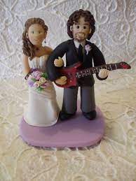 Customized Bride And Groom With Guitar Wedding Cake Topper Wedding Cake Toppers Guitar Wedding Wedding Cake Guitar