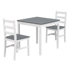 Check spelling or type a new query. Mecor 3 Pc Dining Set Wood Kitchen Table Set With 2 Chairs Grey Walmart Com Walmart Com