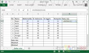 Anda tidak perlu mengurutkan data satu persatu terlebih dahulu untuk mencari nilai tertinggi dan terendah dari sebuah data. Cara Menghitung Nilai Rata Rata Max Dan Min Di Excel Tutorial89