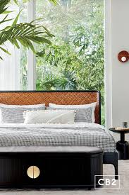 Miri Black And Rattan Bed Cb2 In 2020 Rattan Bed Bed Linens Luxury Bedroom Furniture Beds