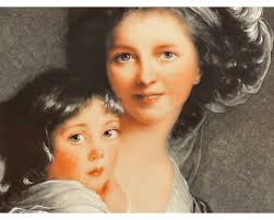 Vintage Limoges Porcelain Plate Louvre Painting Vigee Lebrun Et Sa Fille