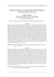 Pdf Optimasi Analisis Peramalan Dengan Metode Regresi Weighted Moving Average