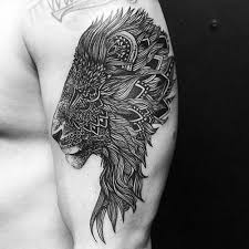 Tribal Mandala Lion Tattoo Aslan Dovmesi Yarim Kol Aslan Dovmesi Tattoo Aslan