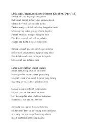 Home terang bulan di pantai bali indah nian, riang bernyanyi la.la.laaaaa. Lirik Lagu Bruri