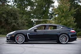 Stylish Appearance Of Black Porsche Panamera Wearing Matte Silver Adv1 Wheels Porsche Panamera Porsche Porche Car