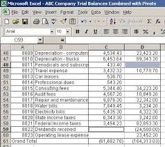 Excel Pivot Table To Compare Trial Balances Function And