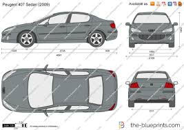 Peugeot 407 Sedan Vector Drawing