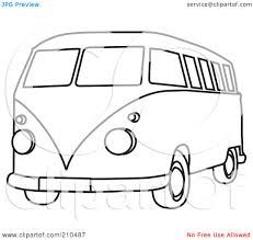 Royalty Free Rf Clipart Illustration Of A Black And White Coloring Page Outline Of A Hippie Bus Van By Rosie Piter Van Drawing Hippie Bus Coloring Pages