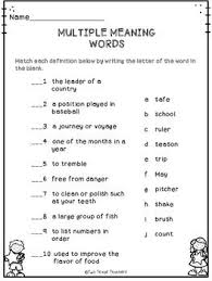 Multiple Meaning Words Multiple Meaning Words Multiple Meaning Speech Therapy Activities
