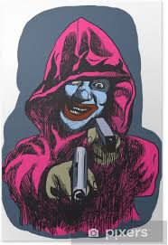 A wide variety of killer clown options are available to you, such as. Poster Psycho Killer Een Hand Tekening Pixers We Leven Om Te Veranderen